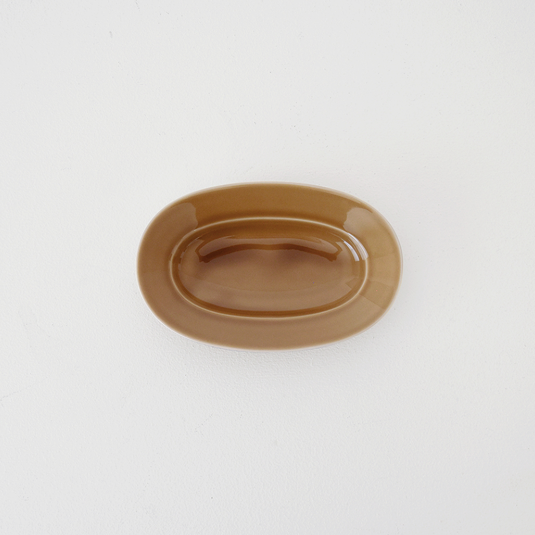 yumiko iihoshi porcelain × CHECK&STRIPE  Oval Plate シナモン　S
