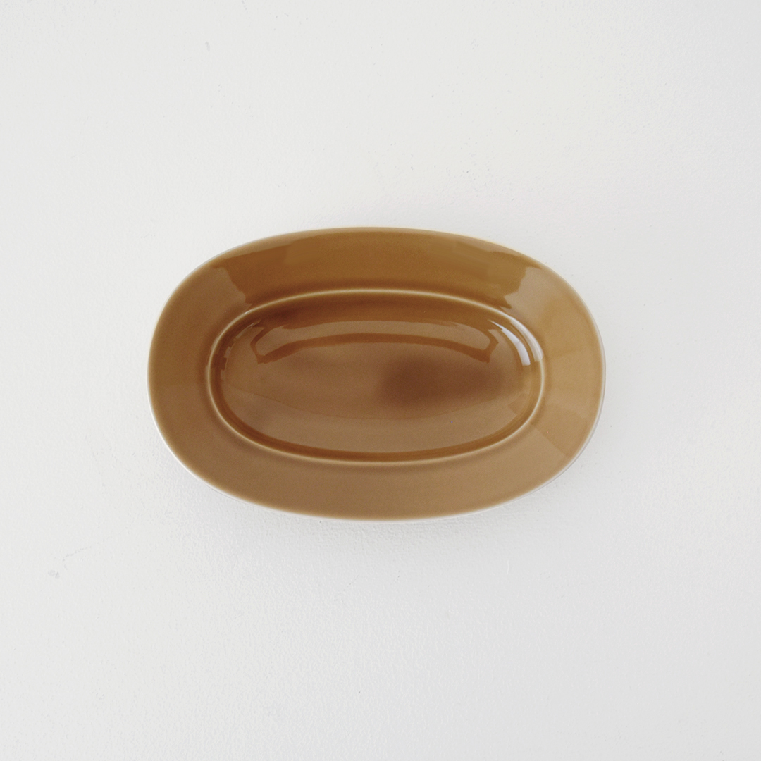 yumiko iihoshi porcelain × CHECK&STRIPE  Oval Plate シナモン　M