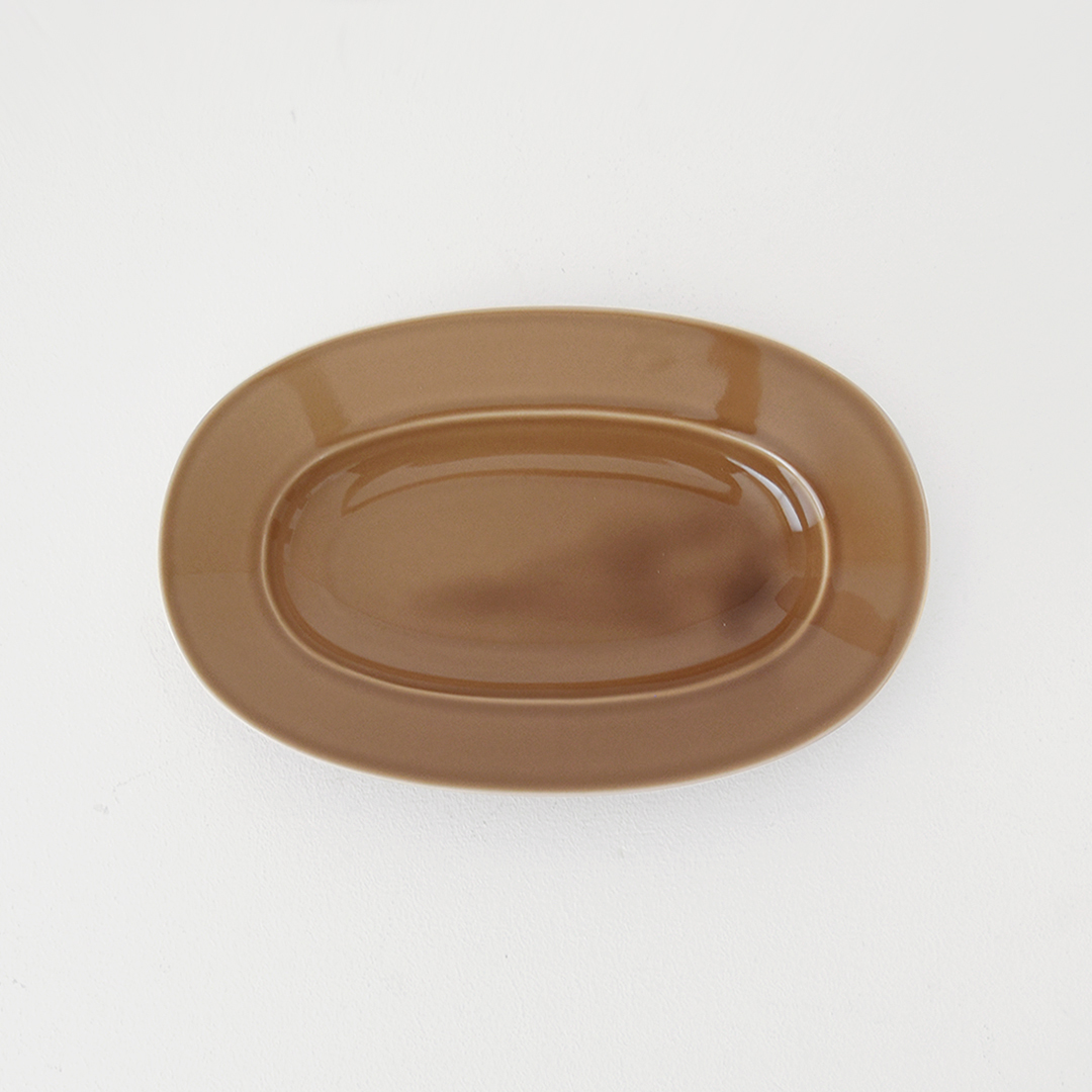 yumiko iihoshi porcelain × CHECK&STRIPE  Oval Plate シナモン　L