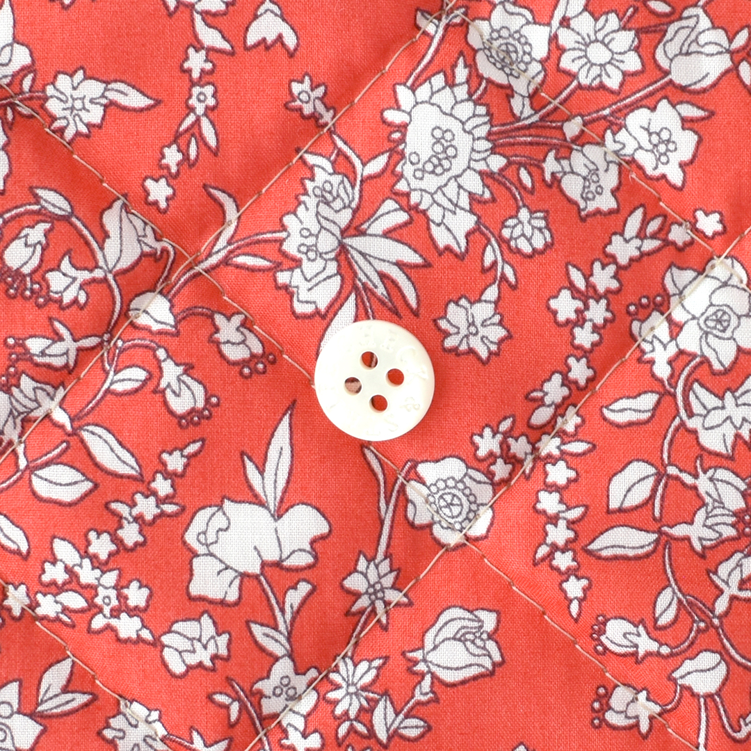 リバティプリントキルティング Summer Blooms(レシピ付き)　◎J23A(バーミリオンレッド)