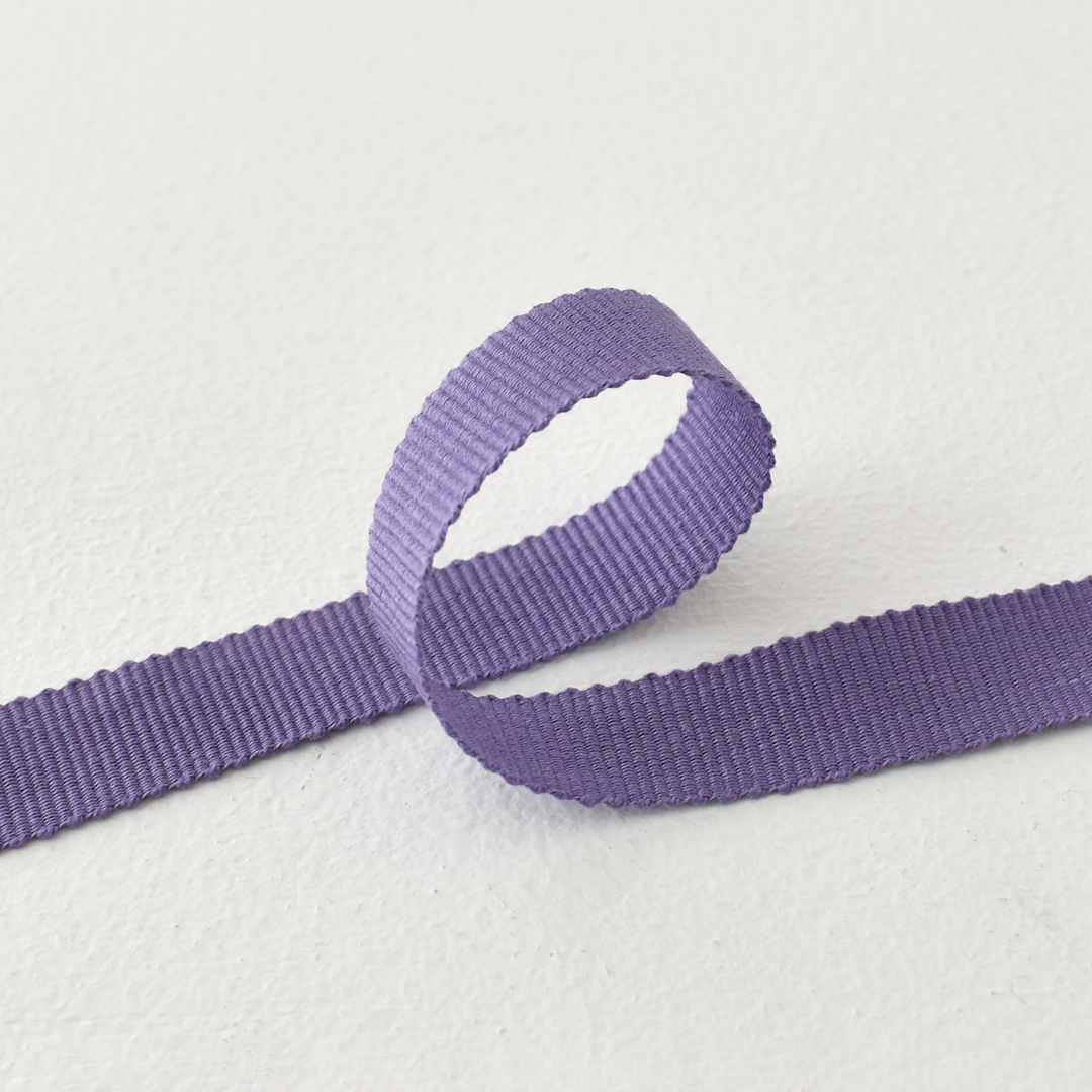 フランスのコットングログランテープ 15mm幅　485(すみれ)