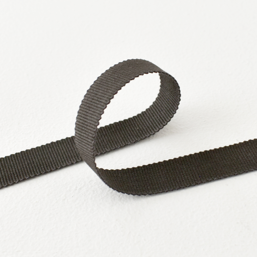 フランスのコットングログランテープ 15mm幅　446(チャコール)