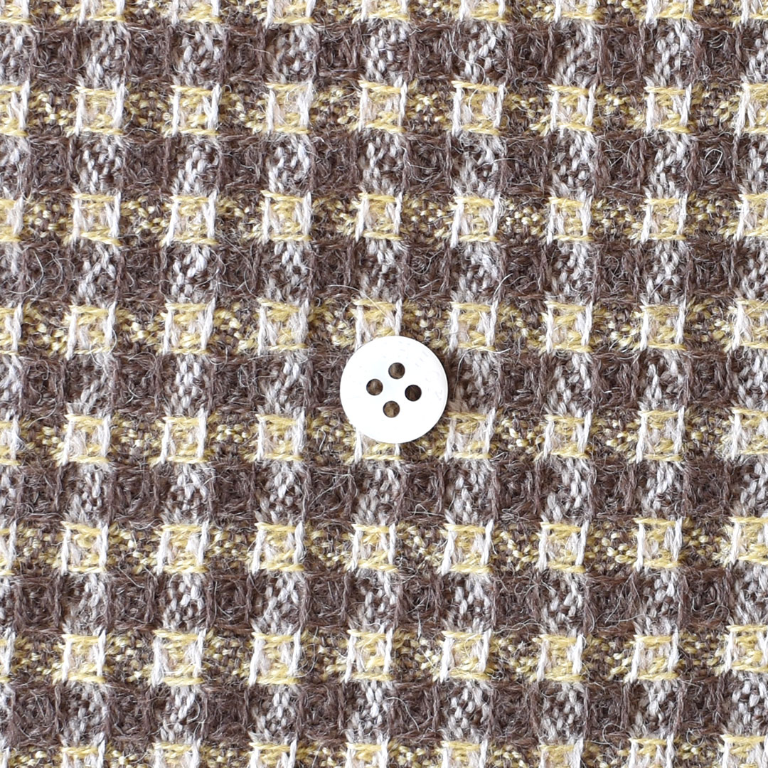 (大特価)ウール千鳥ジャカード　ブラウン×イエロー