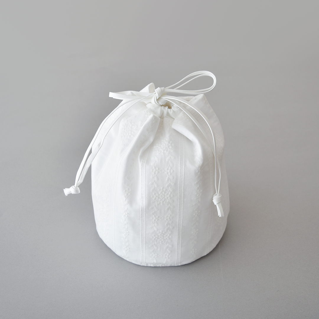 パニエの巾着バッグのキット　ホワイト