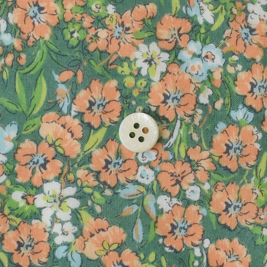 ベーシックなコットンローン 花柄　グリーン系