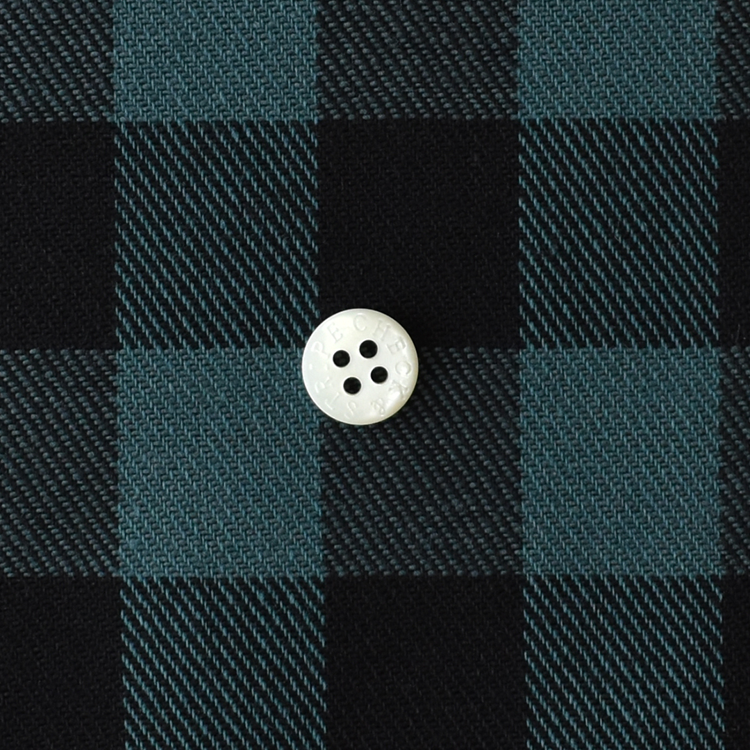 コットンの先染めギンガムチェック　ダークグリーン×ブラック