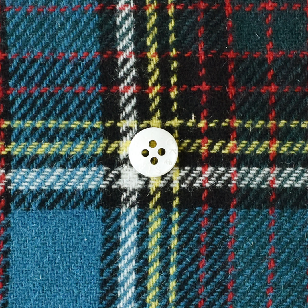 タータンチェックのウール ブルー系