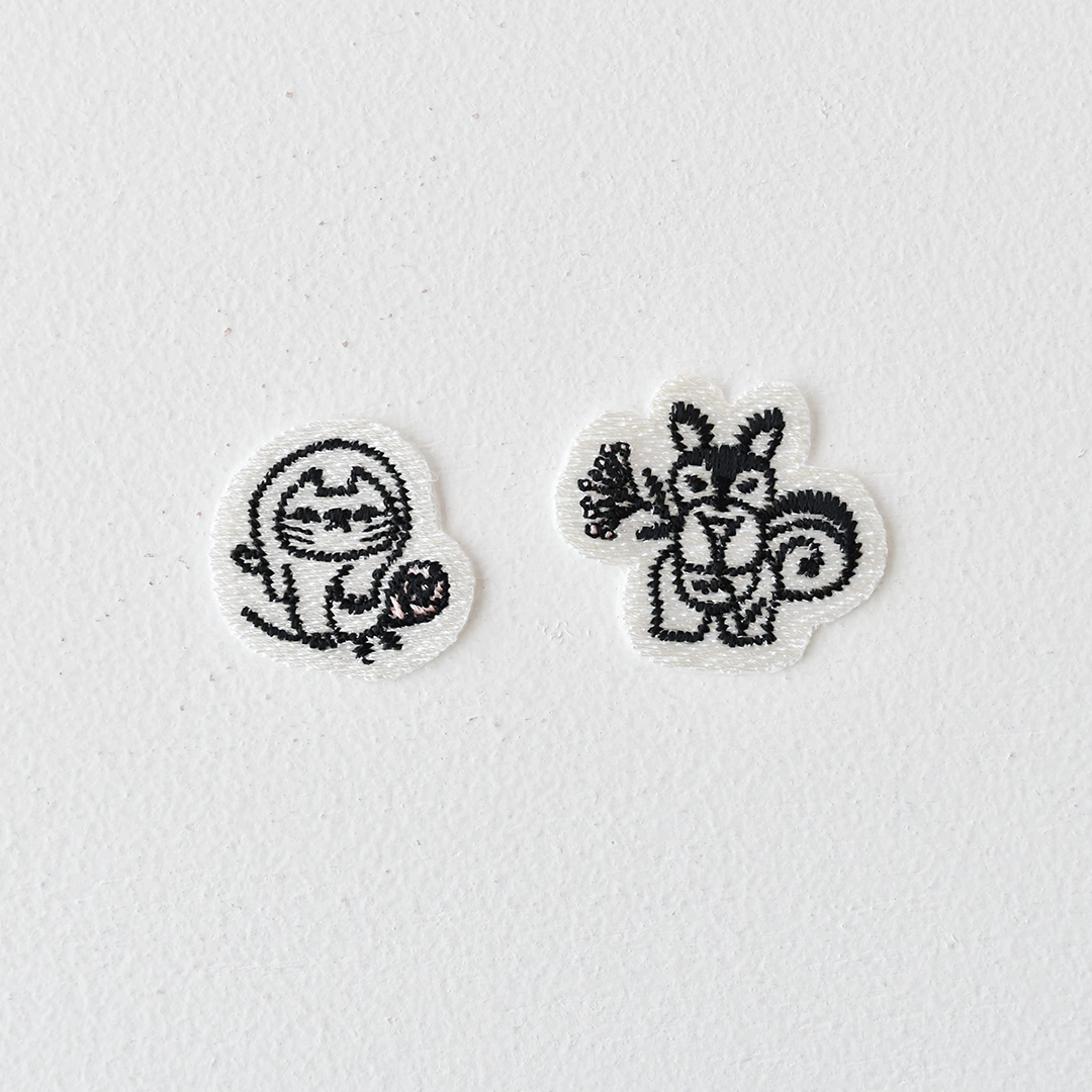 福田布店 アップリケ　「ねこ」「りす」