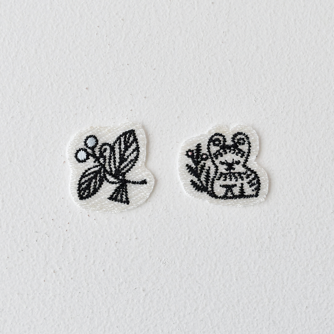 福田布店 アップリケ　「とり」「とら」