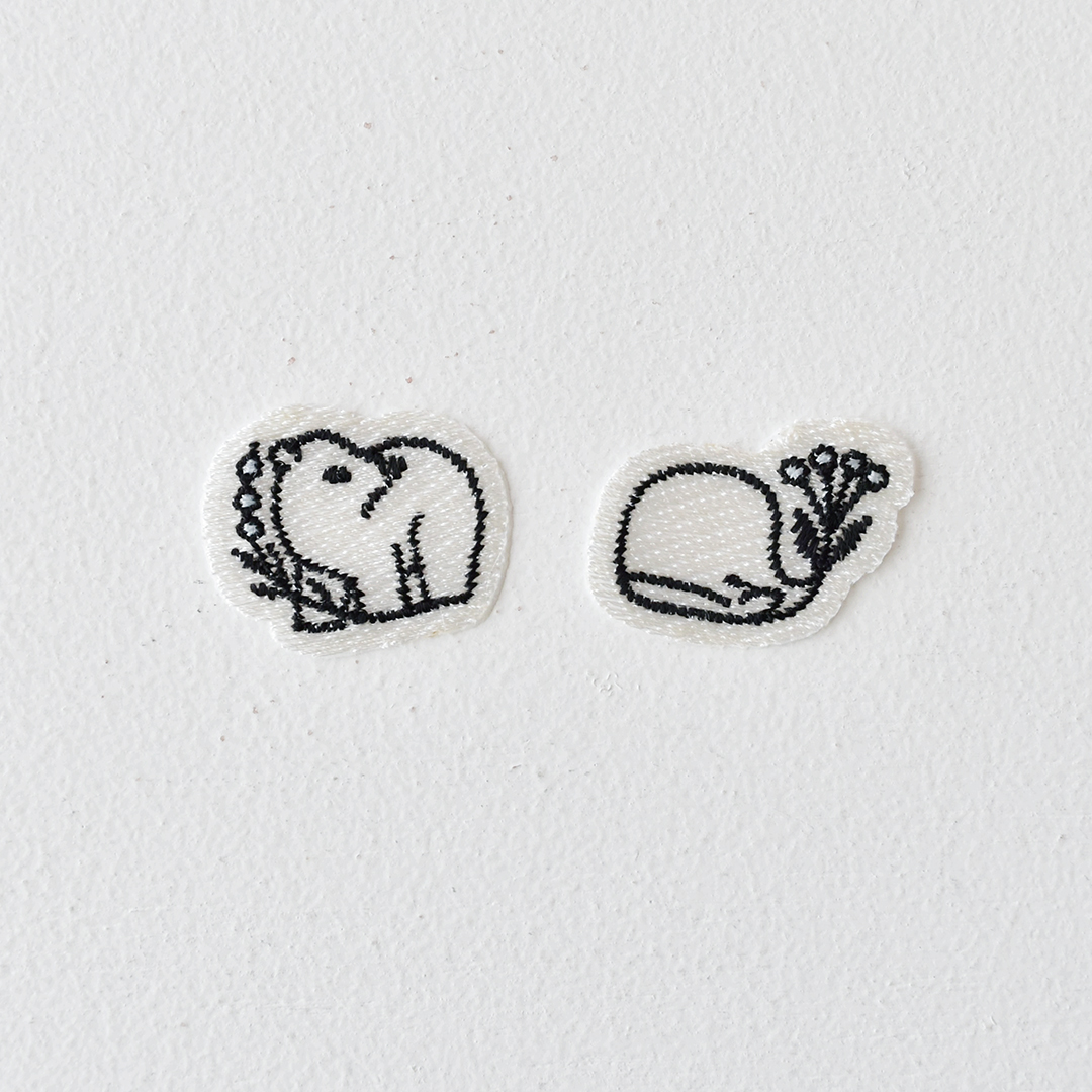 福田布店 アップリケ　「しろくま」「くじら」