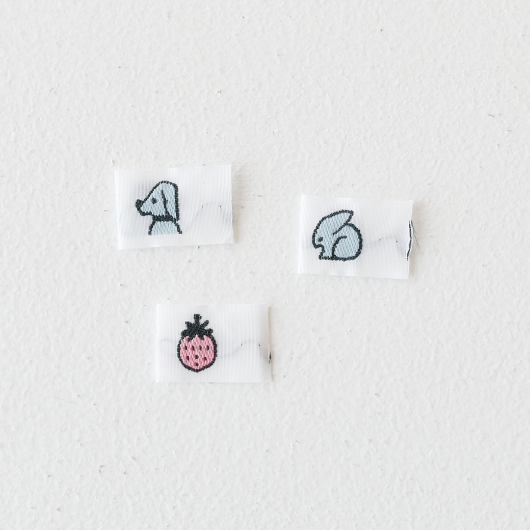 福田布店 タグセット　「いぬ」「うさぎ」「いちご」