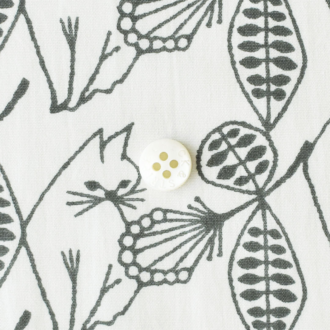 ラミネートカットクロス 「HANA」　マッシュルームにグレー