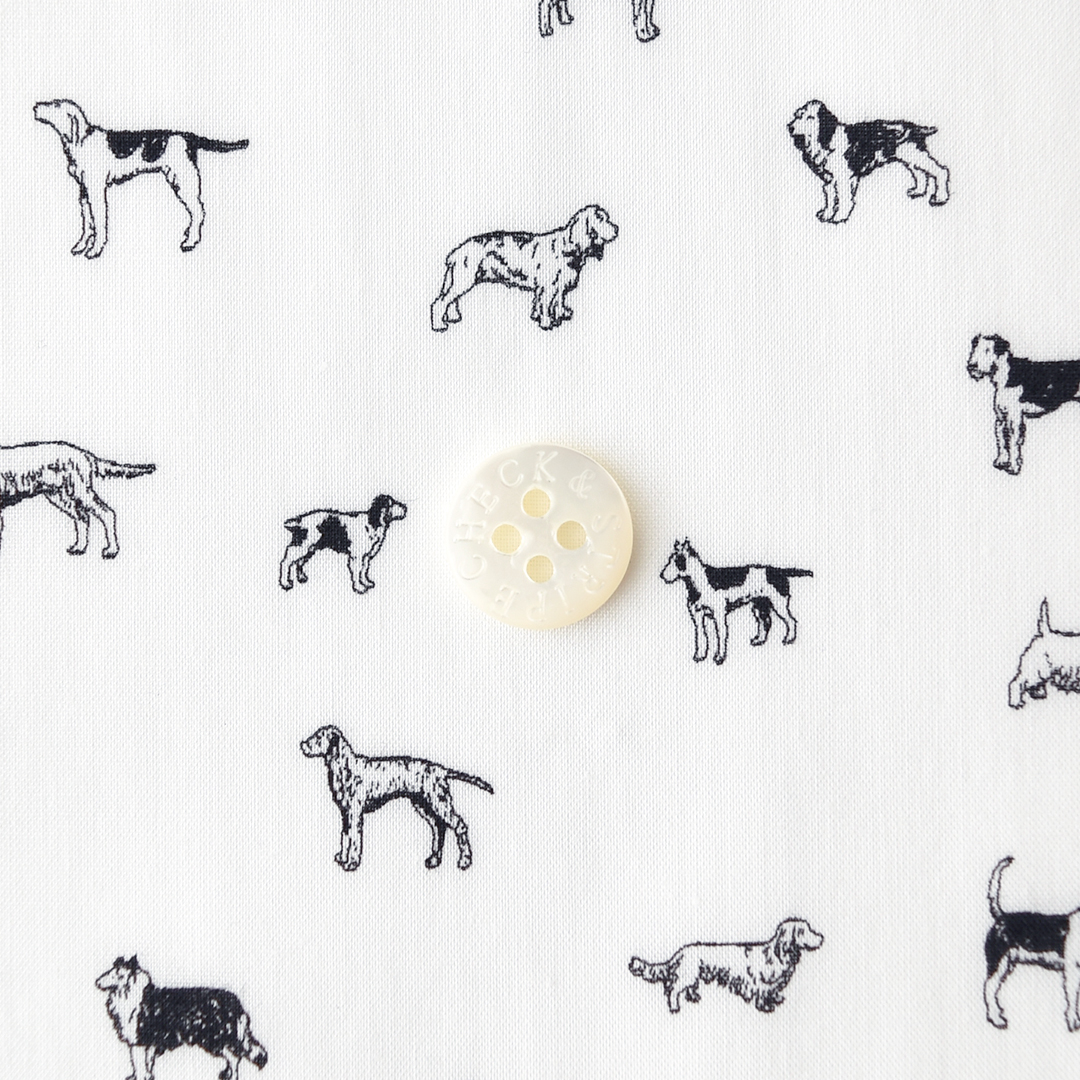 リバティプリント　Man's Best Friend J21C（白地にブラック）