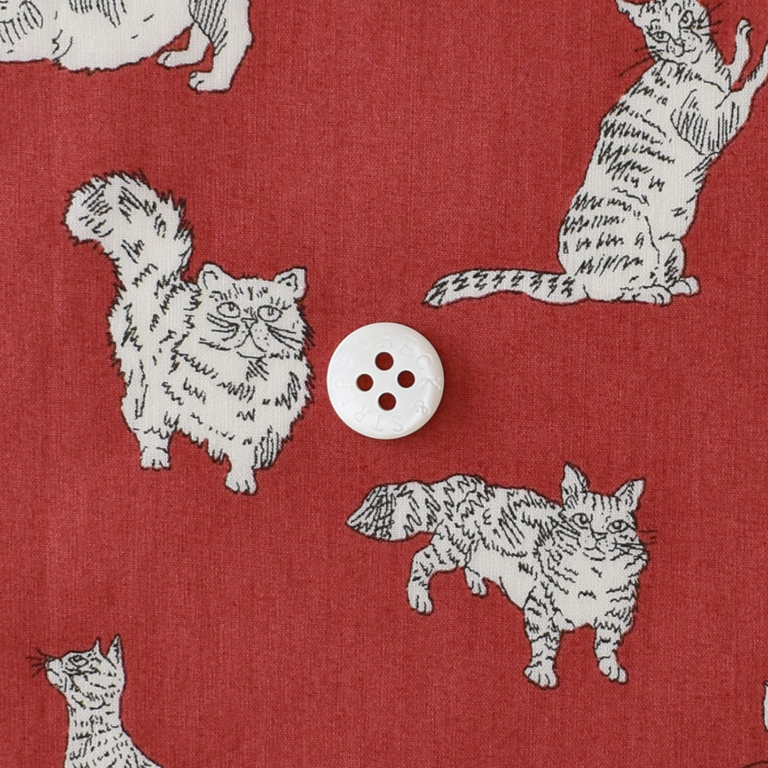 リバティプリント　Meow B(レッド)