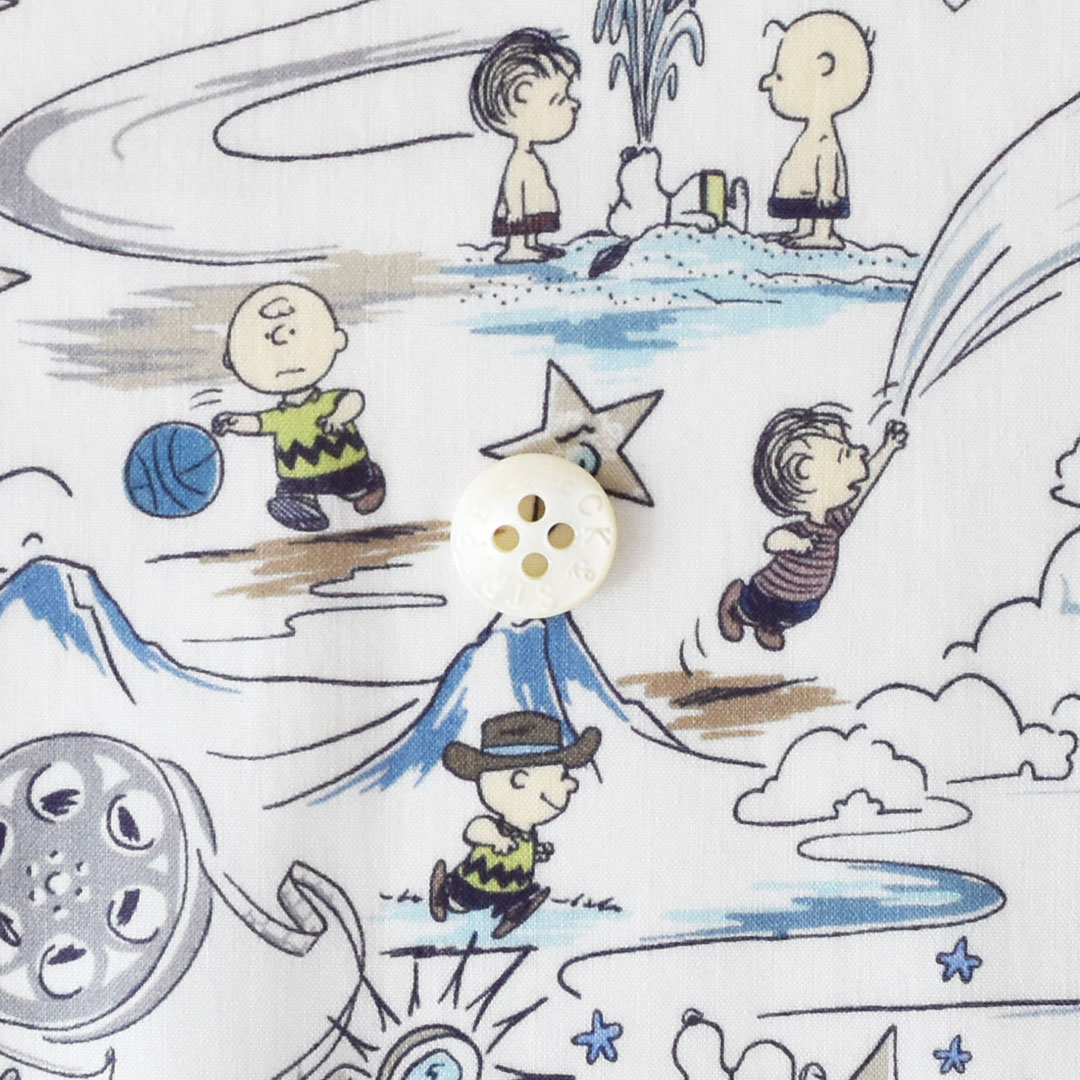 リバティプリント　Sunny Holiday J25D(ベージュ・ブルーグレー)