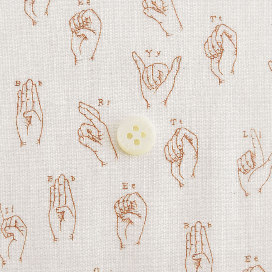 リバティプリント　Signs Of Liberty P23C(きなり地にダークベージュ)