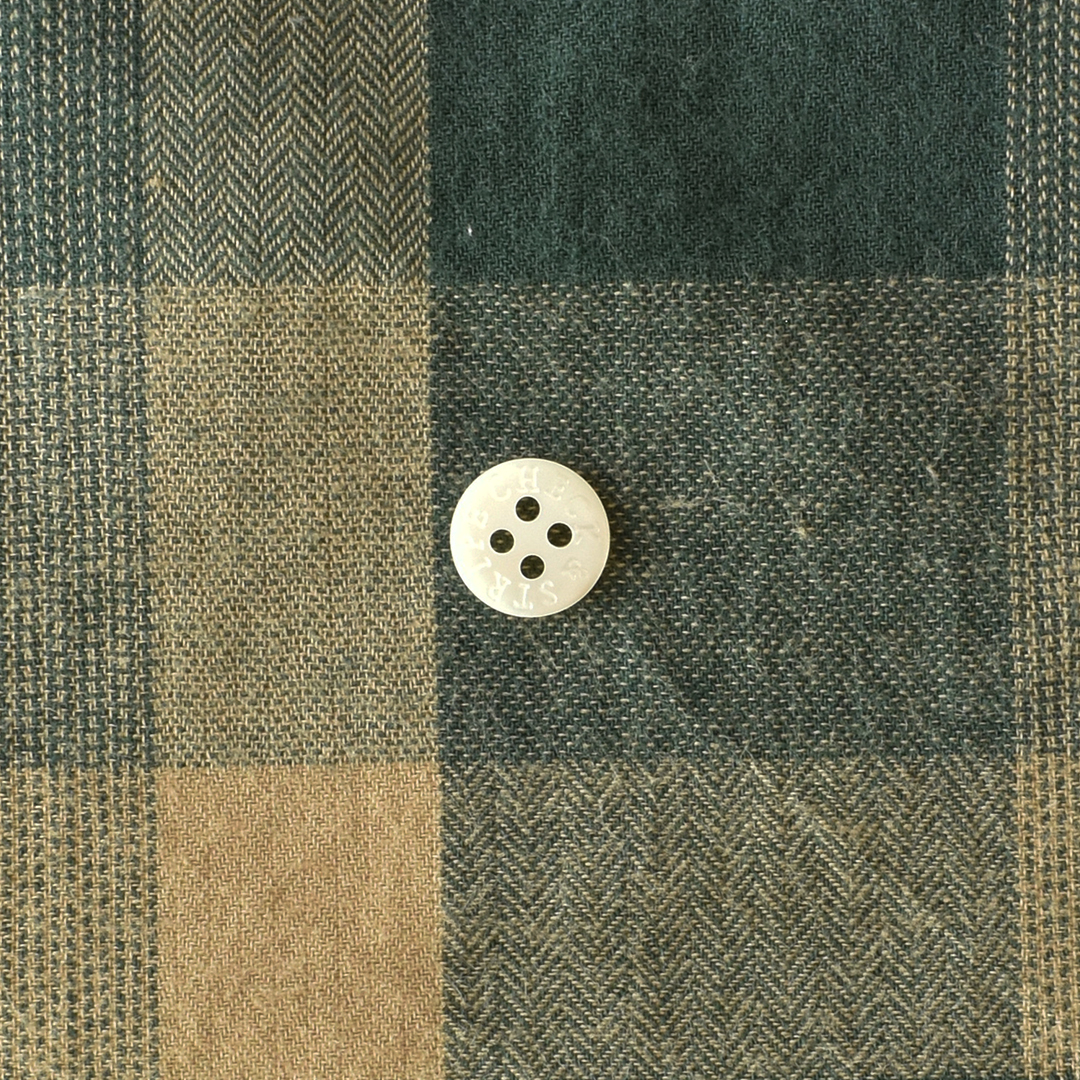 やわらかい肌触りのコットンチェック　ベージュ×グリーン系