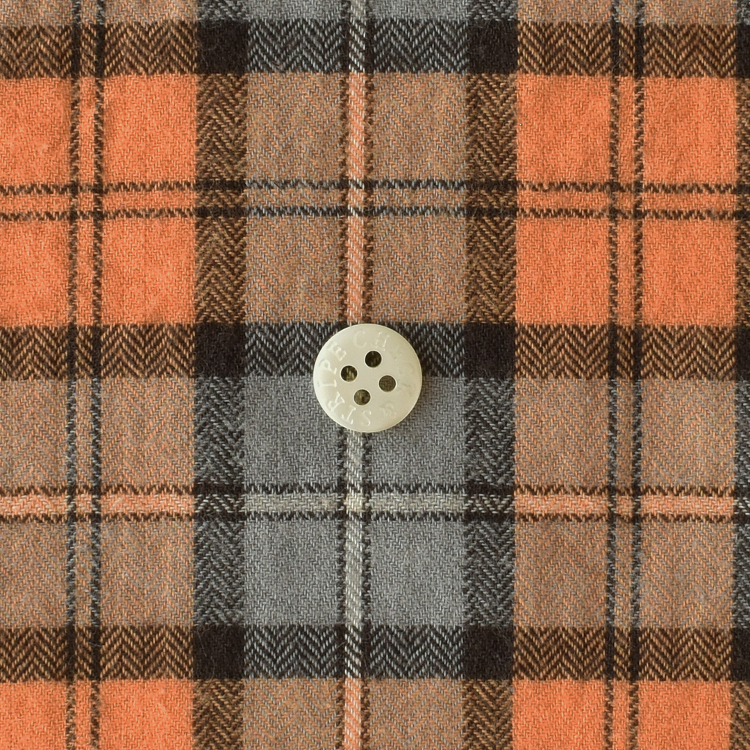 やわらかい肌触りのコットンチェック　グレー×オレンジ系