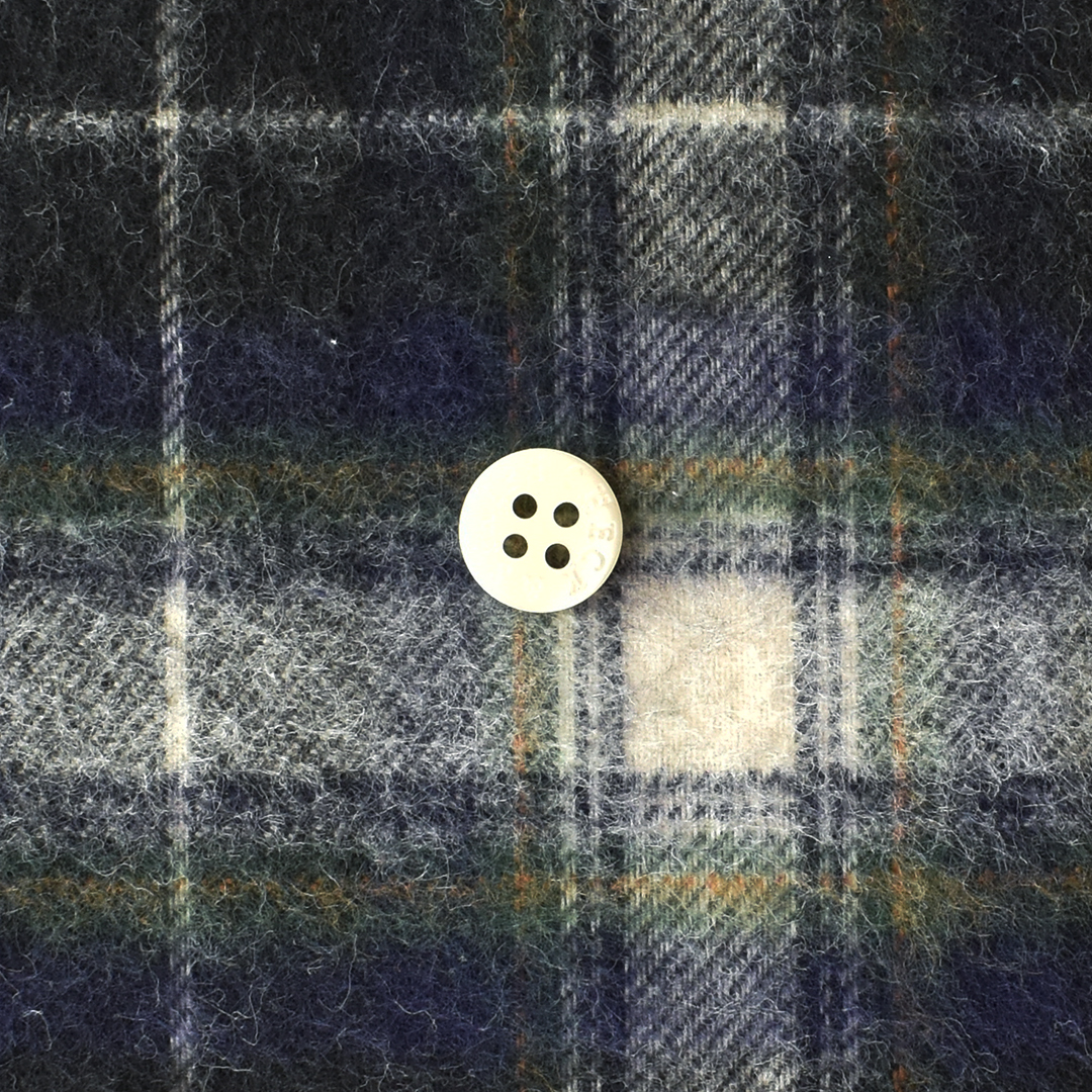 コットン起毛シャギーチェック　ネイビー×グリーン系