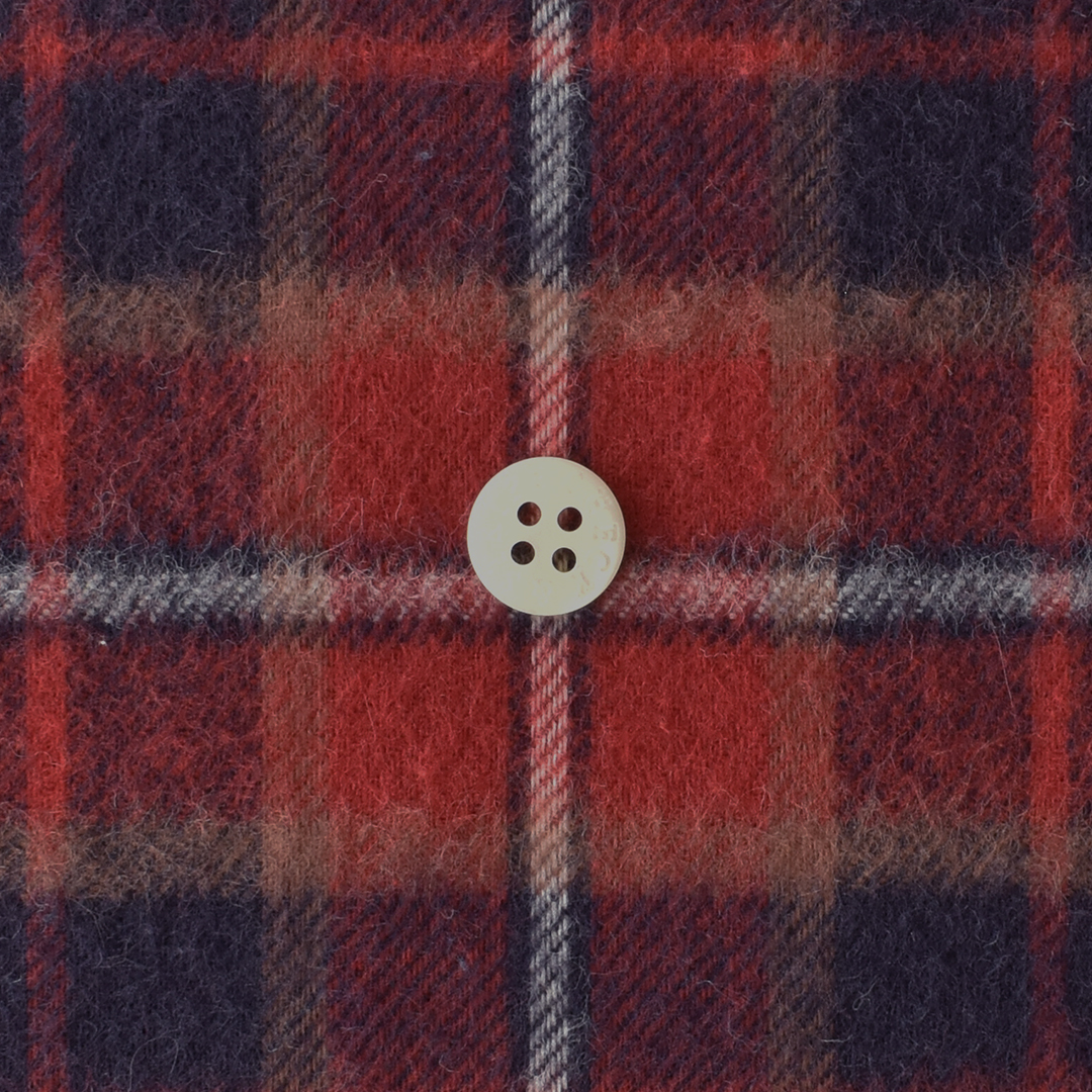 コットン起毛シャギーチェック　レッド×ブラウン系