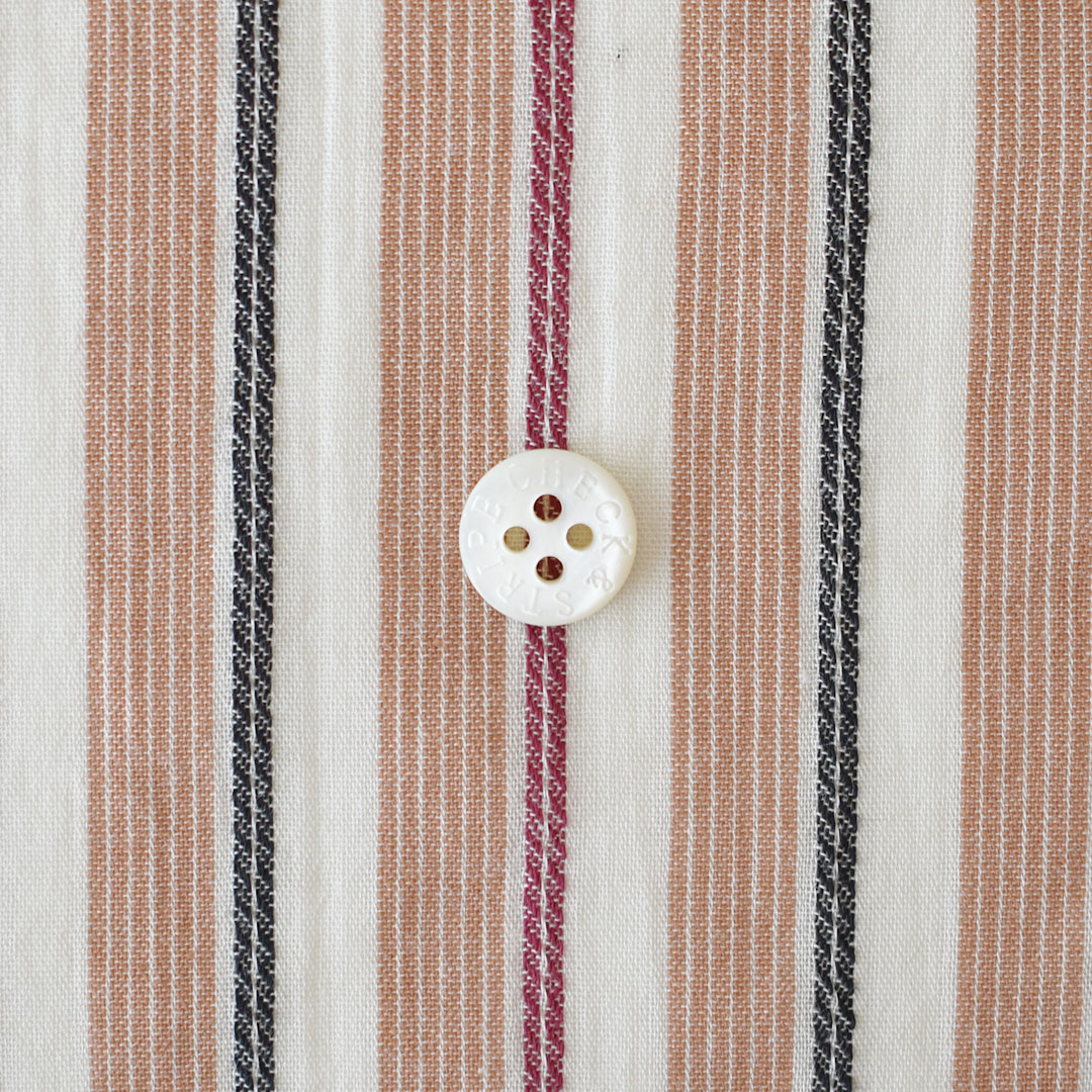 (特価3mカット)幅広コットンシフォンストライプ　ブラウン系