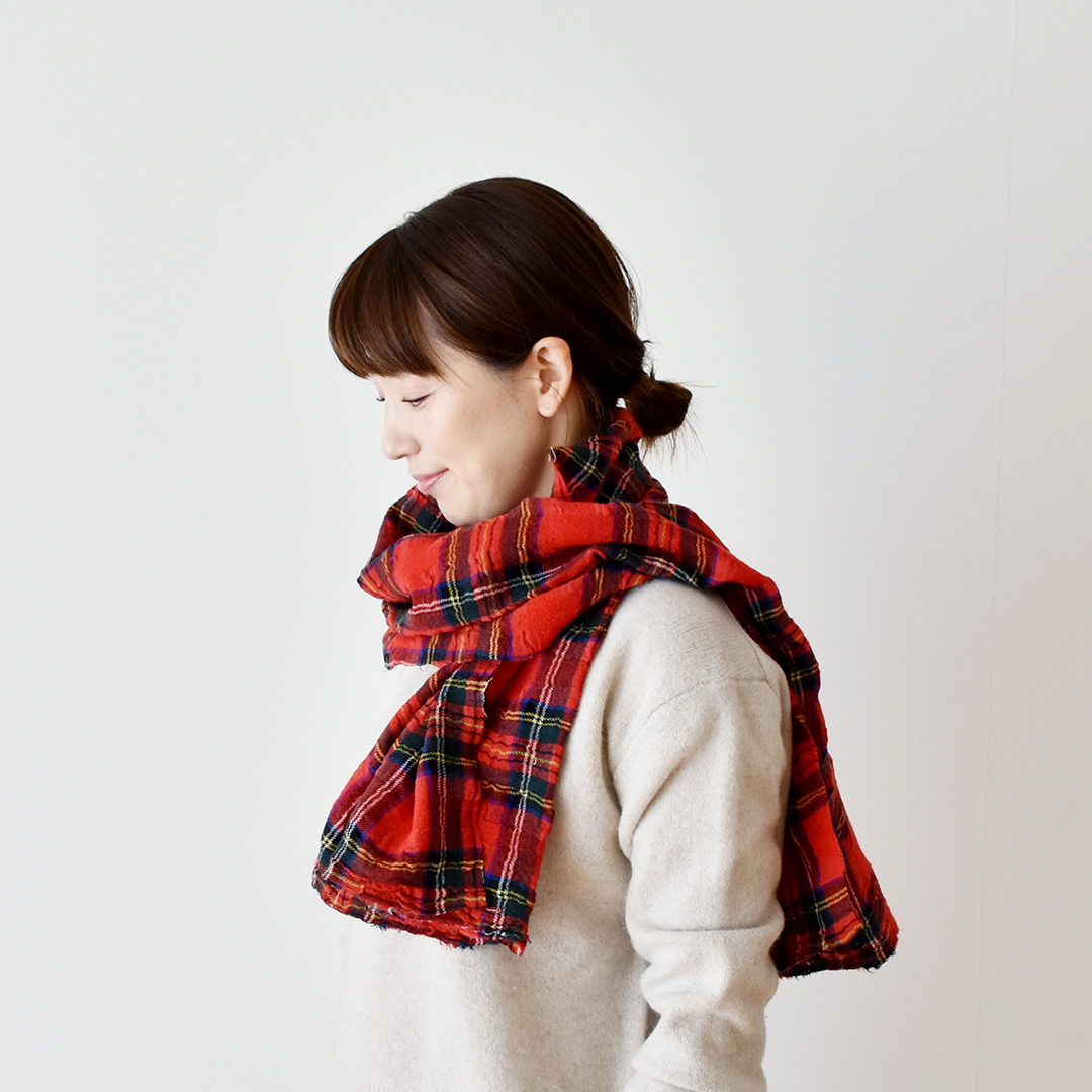 クシュクシュタータンのコットンウール(幅広)　ロイヤルスチュアート