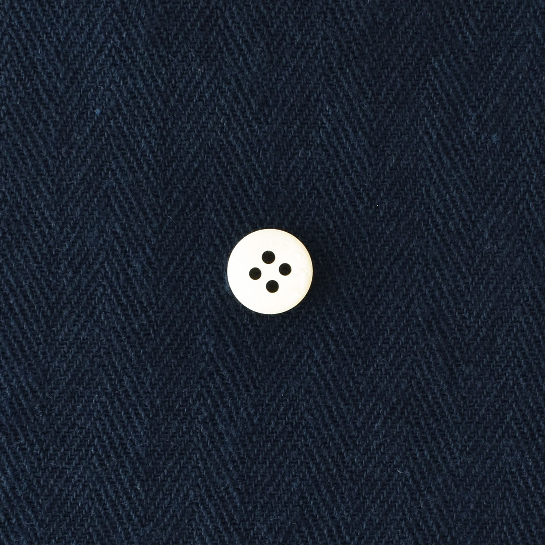 幅の広いコットンリネンのヘリンボーン　ネイビー