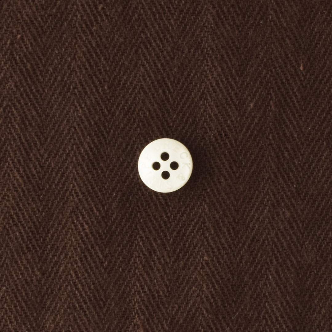 幅の広いコットンリネンのヘリンボーン　ブラウン