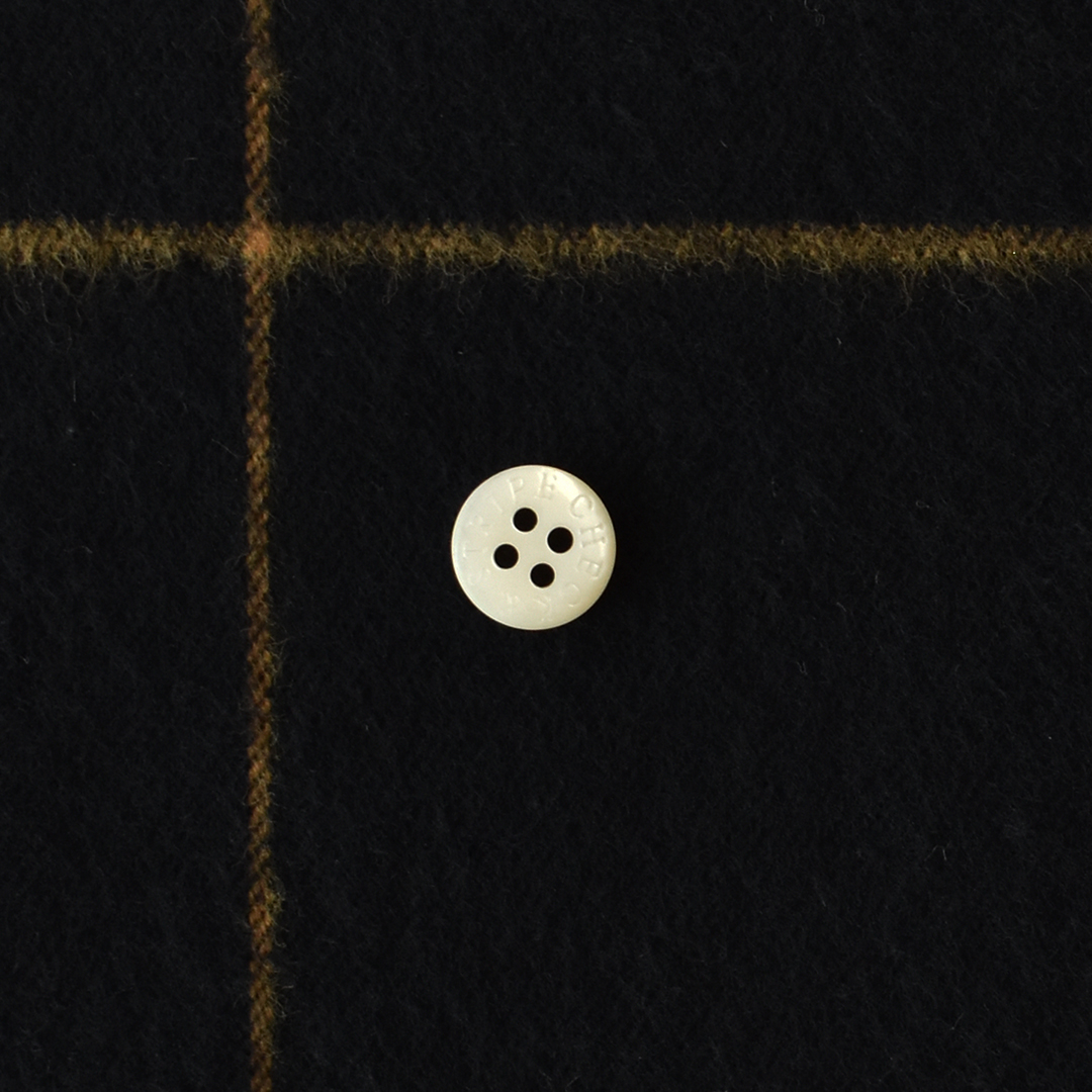 先染めコットン起毛ラインチェック　ネイビー×オレンジ