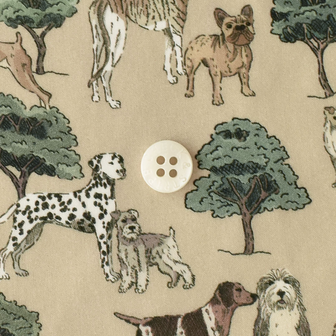 リバティプリントタナローン  Hyde Park Hounds　D(ベージュ)