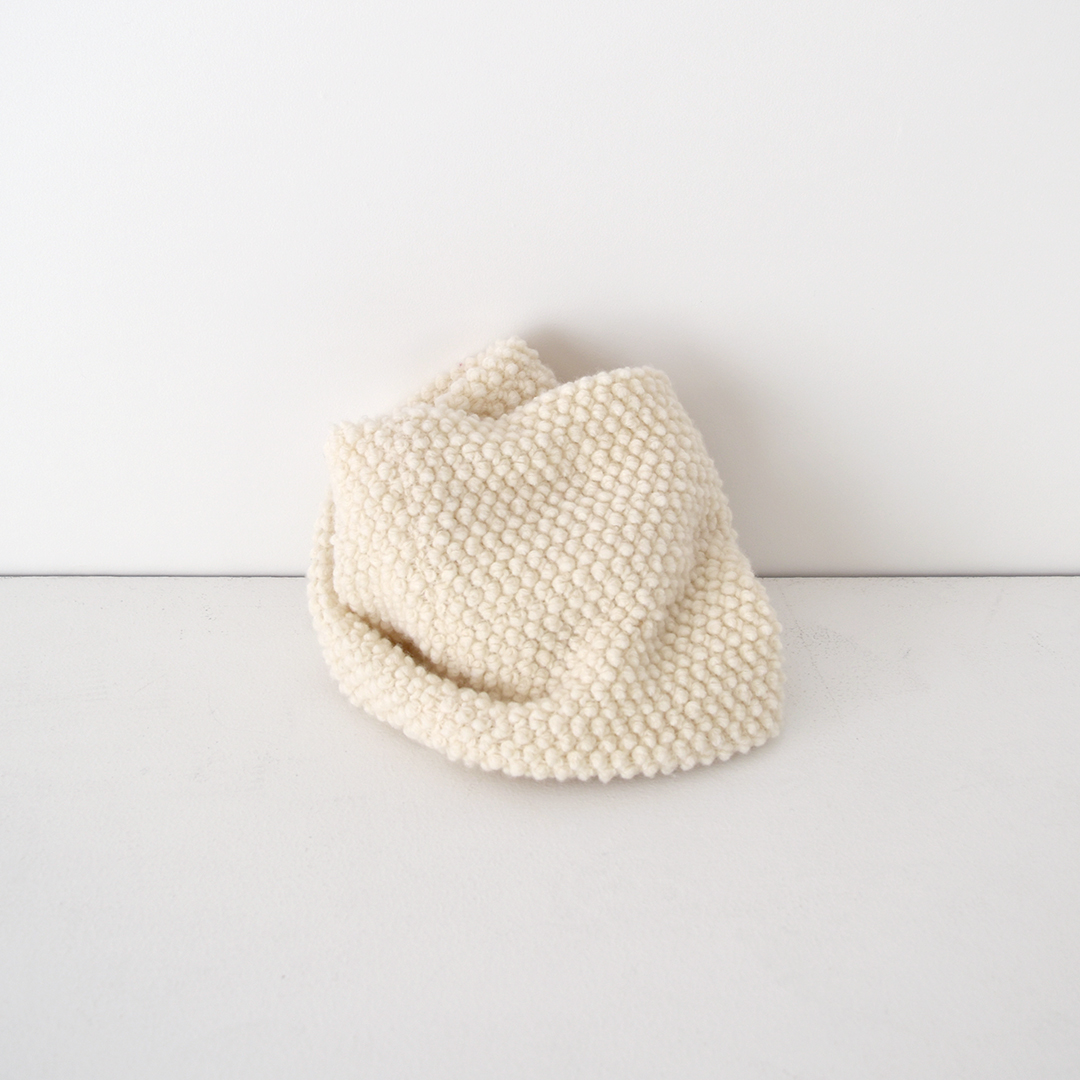C&Sオリジナルぽこぽこウールニット スヌードカット 40cm(レシピ付き)　オフホワイト