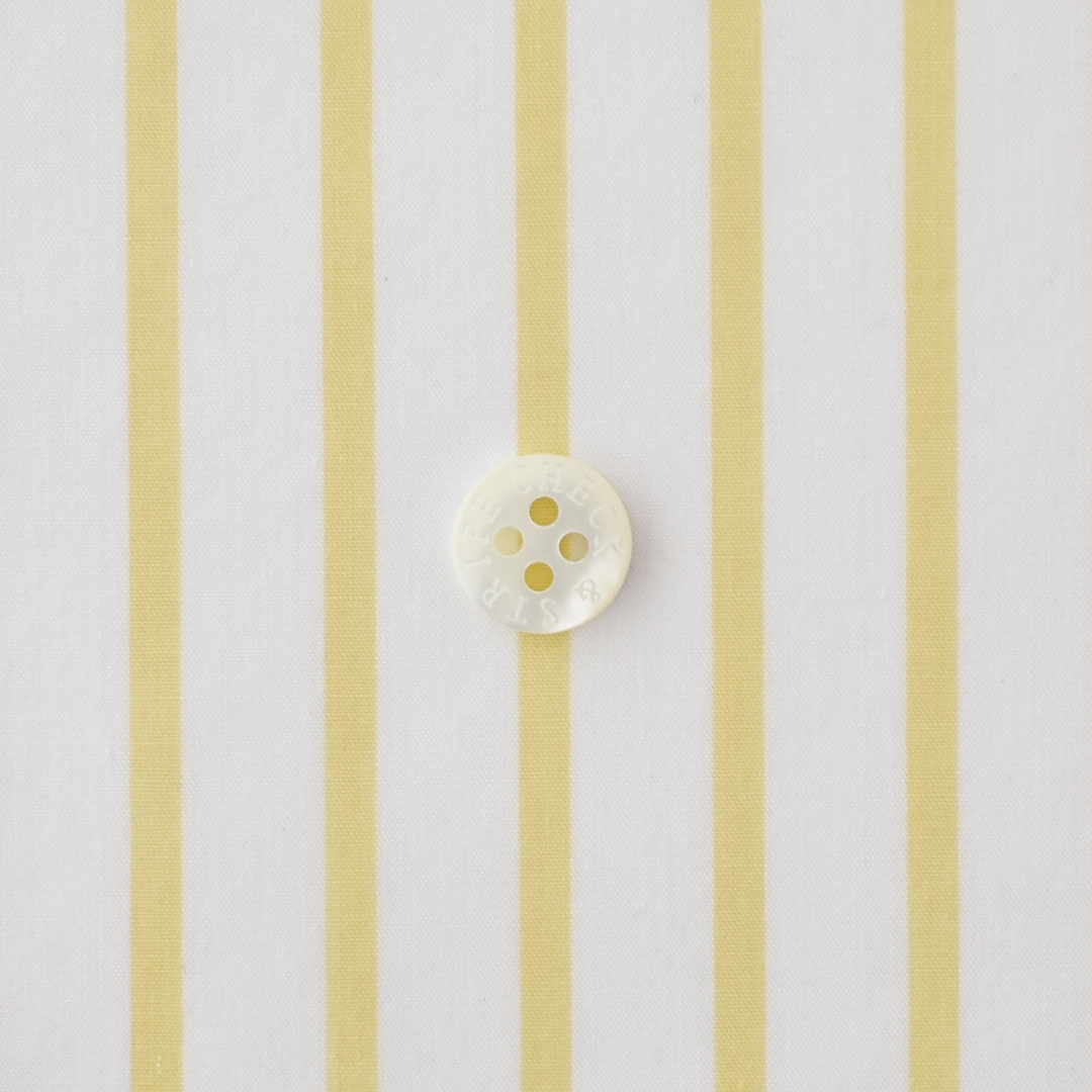 (特価3mカット)幅広コットンリヨセル タイプライター ストライプ　ホワイト×カスタード