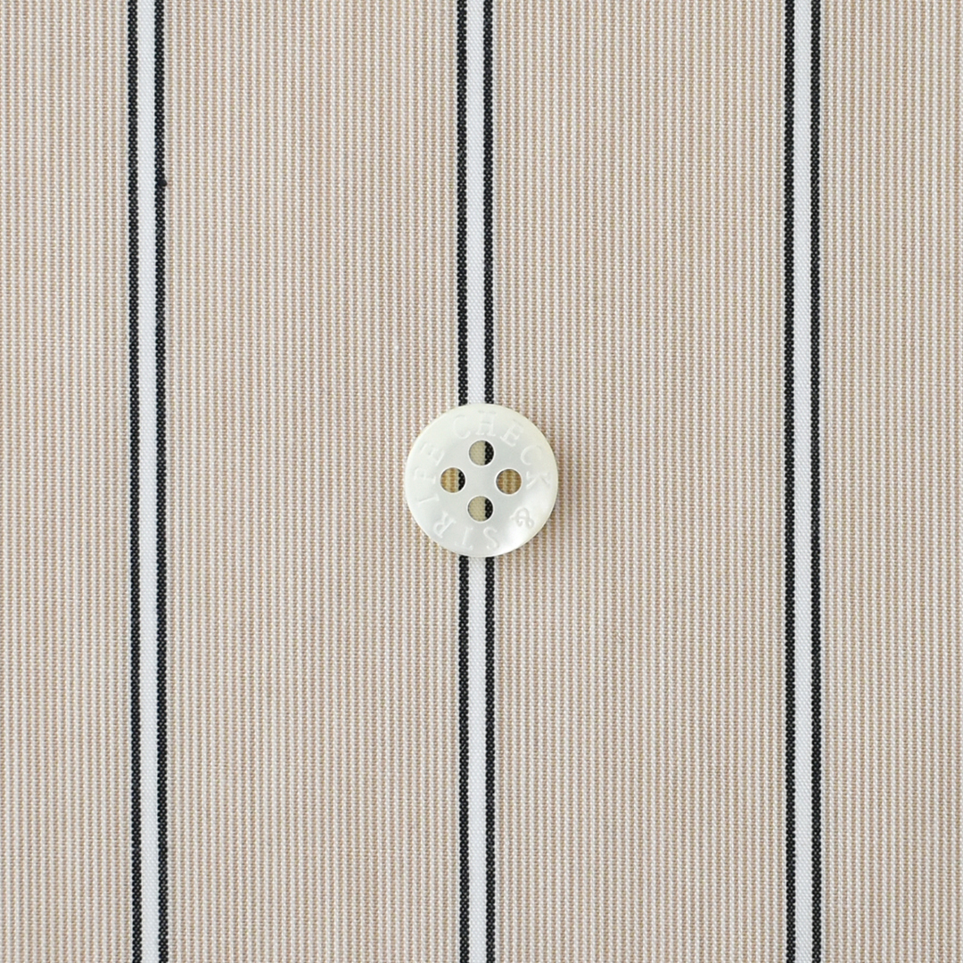 (特価3mカット)幅広コットンリヨセル タイプライター ストライプ　ベージュ地