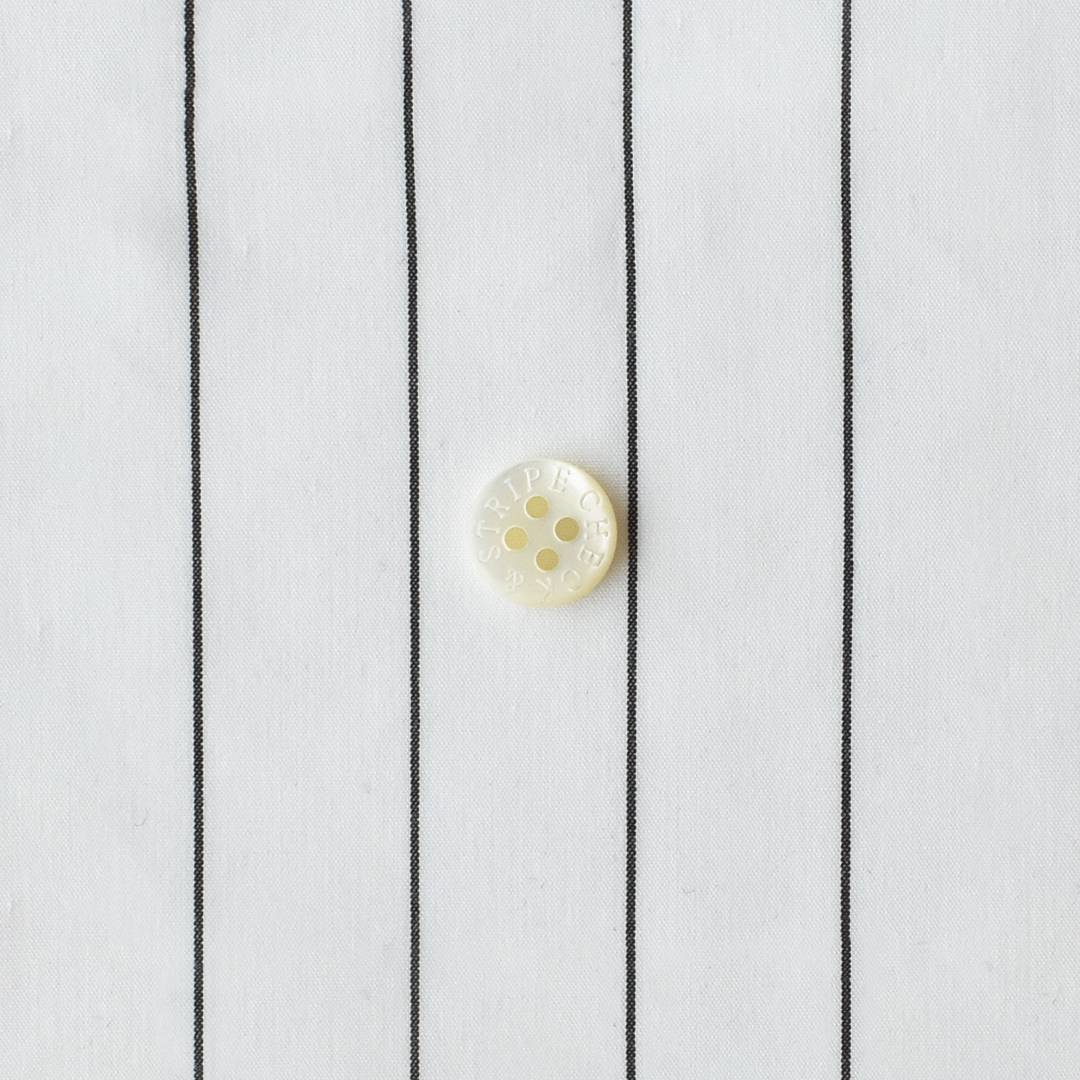 (特価3mカット)幅広コットンリヨセル タイプライター ストライプ　ホワイト×ネイビー