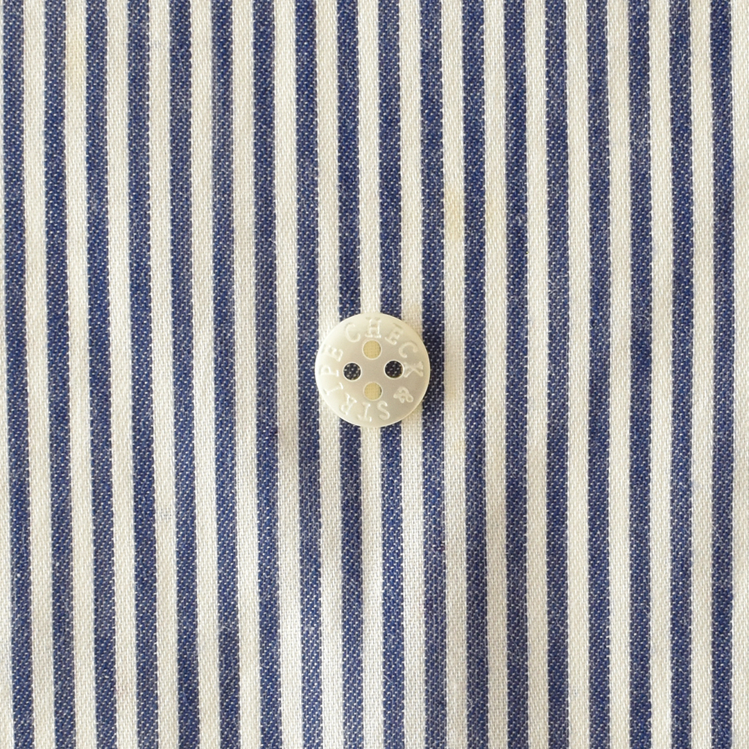 なめらかコットンツイルローン ストライプ　ホワイト×ネイビー