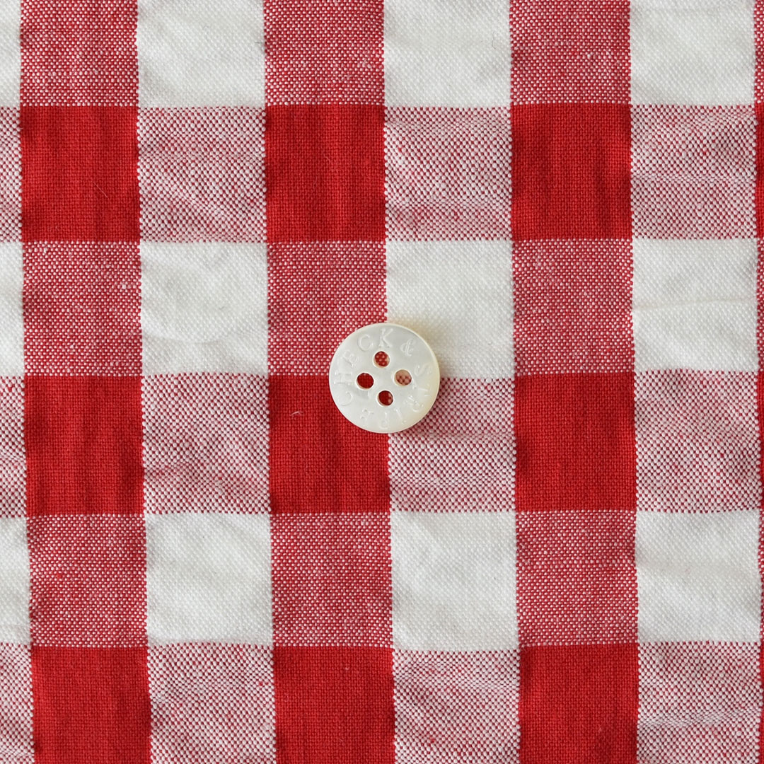 コットンサッカーギンガムチェック大　白×赤